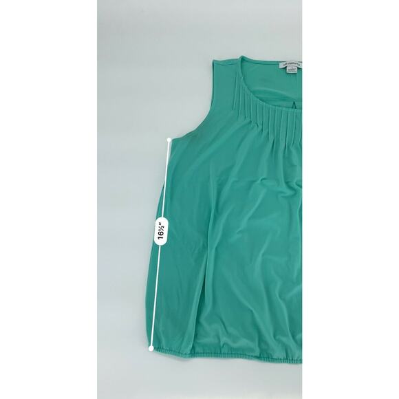 Liz Claiborne Teal Sleeveless Elastic waist tank blouse women’s size large - Picture 4 of 4